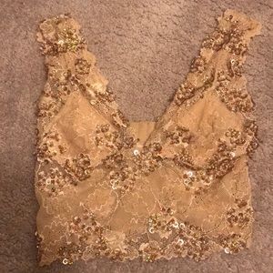 Beaded BEBE crop top